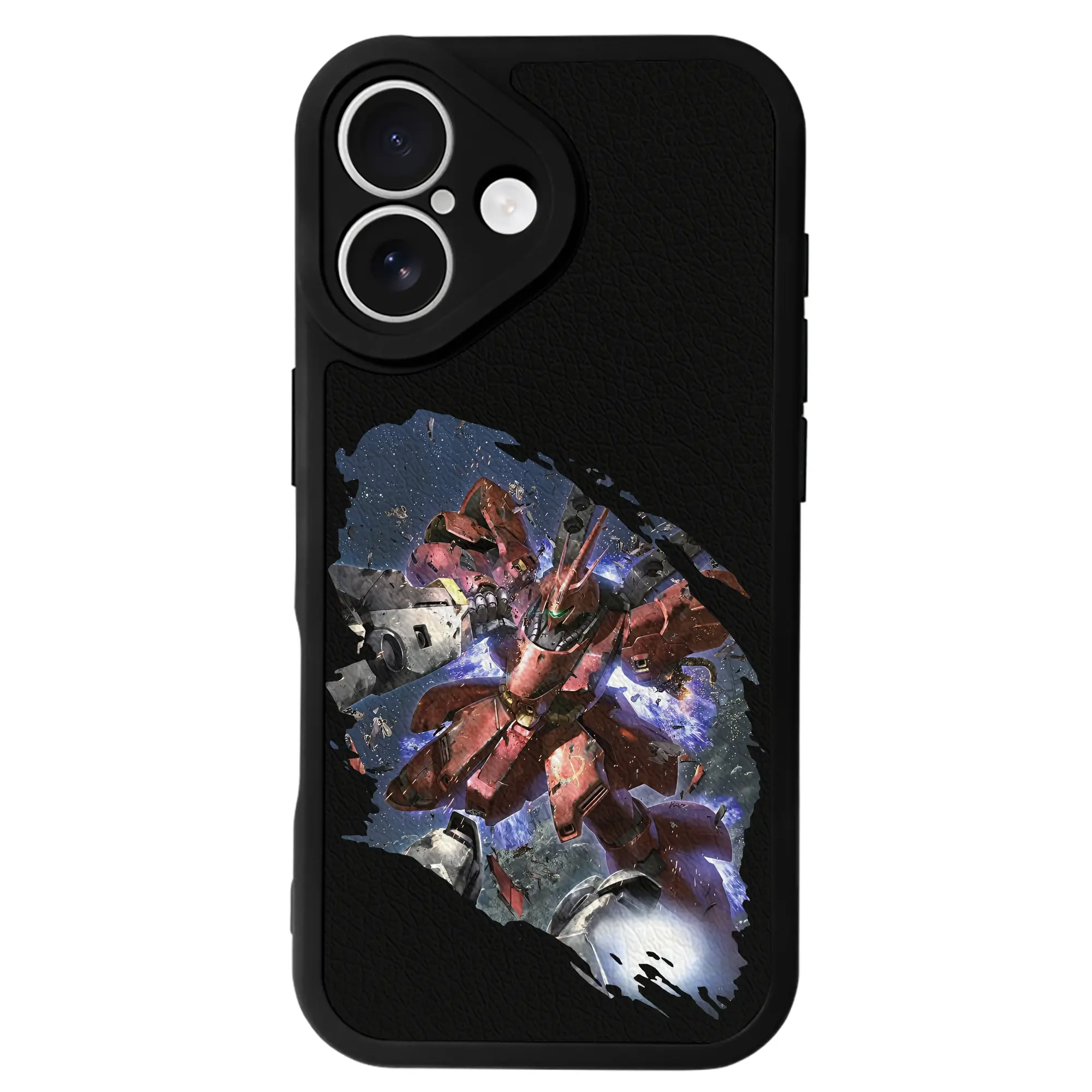 ガンダム グッズ,サザビー - IPhone 16シリーズ対応 ・ シリコンスマホケース ・ レザー調 ・ 高精度フィット ・ 耐衝撃 ・ ワイヤレス充電対応 ・ 精密カット